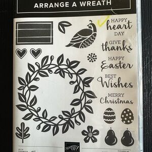 Stampin' Up! Black Leaf Wreath & Greetings Stamp Set